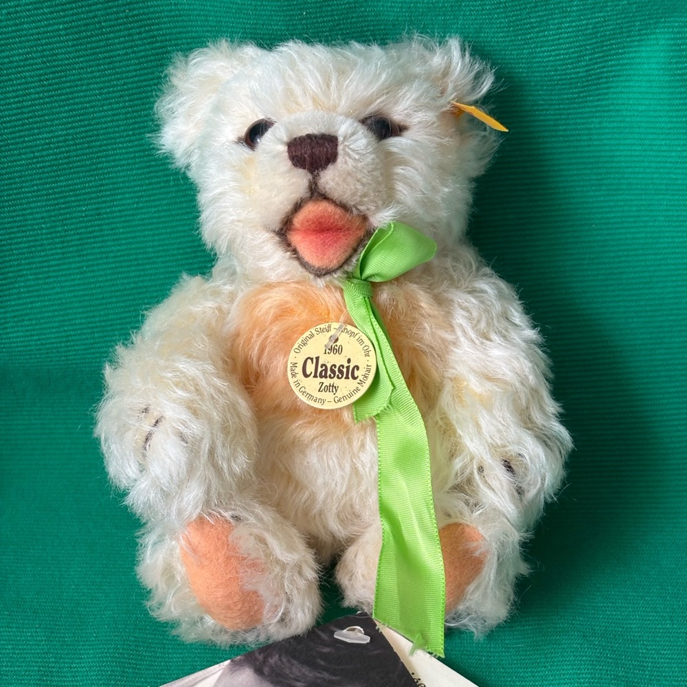 Steiff Teddy Bear 1960 Classic Zotty Cream Peach Mohair Open Mouth Historic 6”